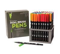 Tombow 56149 Juego de 96 rotuladores de Doble Pincel con Soporte de Escritorio, Nailon, Multicolor, 1 Count (Pack of 96)