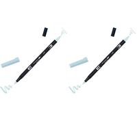 Tombow ABT-491 Dual Brush Pen - Rotulador con dos puntas, color azul glaciar (Paquete de 2)