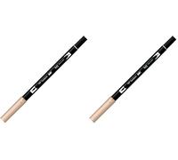 Tombow - ABT Dual Brush - Rotulador Doble Punta Pincel Acuarelable - Para Lettering, Dibujo, Pintura, Manga - Uso Doméstico y Profesional - Color cappuccino (Paquete de 2)