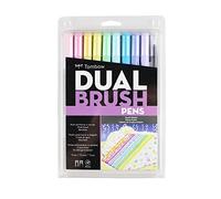 Tombow ABT - Juego de 10 bolígrafos de doble cepillo, color marrón