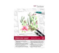 Tombow Bloc de acuarela DIN A6 (10,5 x 14,8 cm), 300 g/m², color crema satinado.