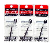 Tombow Recambio de tinta BR-SF33 Komainu-Dou para bolígrafo Airpress (BC-AP) negro 0,7 mm 3 paquetes