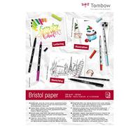 Tombow Bristol PB-MARK-COVER-6 - Papel de dibujo DIN A6, 250 g/m², 25 hojas, papel de arte para bocetos e ilustraciones, para pinceles, marcadores, lápices de plomo y lápices de colores