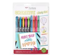 Tombow Kit creativo para apuntes y lettering — 8 rotuladores doble punta + bolígrafo 4 colores