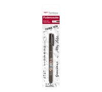 Tombow - Fudenosuke | Rotulador Caligrafía de Tinta Negra y Punta Elástica Blanda - Rotulador Fino para Dibujo y Lettering