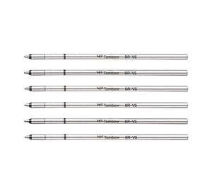 Tombow - Juego de 6 minas de recambio para bolígrafo ZOOM 707, 717, 414, Ladies, PFit, color negro