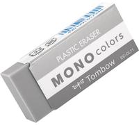 Tombow | MONO colors | Goma de borrar de Plástico Suave | Borrado Preciso y Limpio | PVC sin ftalatos ni látex | Tamaño M, 19 g. | Calidad Japonesa | Color Gris
