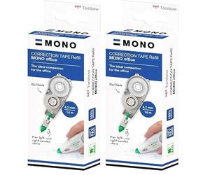 Tombow - MONO Office | Recambio para Cinta Correctora Blanca de Secado Inmediato - Medidas 4,2 mm x 14 m - Compatible con Modelo CT-CRE4 (Paquete de 2)