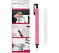 Tombow Mono Zero - Bolígrafo borrador con recambios, punta redonda de 2,3 mm, color rosa neón, paquete de 2 en paquete de regalo