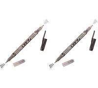 Tombow Rotulador Fudenosuke Doble Punta Gris Y Negro (Paquete de 2)