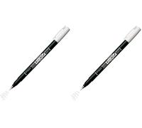 Tombow | Rotulador Fudenosuke Hard Blanco | Pincel para Lettering, Caligrafia, Contornos, Dibujo, Ilustraciones, Esbozos| Punta Elastica Dura | Resistente al agua (Paquete de 2)