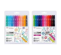 Tombow Set De 12 Rotuladores Twintone Pastel + Set De 12 Rotuladores Twintone Brights