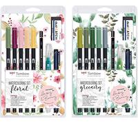 Tombow Set de acuarela (Floral + Greenery Bundle Kit), incluye instrucciones y accesorios.