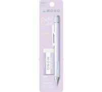 Tombow | Set portaminas MONO Graph Pastel y goma de borrar MONO M | Portaminas con Mina HB de 0.5 mm | Cuerpo Color Lavanda con goma de PVC, sin ftalatos ni látex a juego