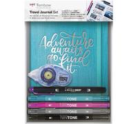 TOMBOW TRAVEL JOURNAL SET (1x libreta A5, 4x Twintone, 1x MONO edge, 1x Maxi Power) Turquoise
