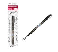 Tombow WS-BS Fudenosuke - Pluma escobilla, punta blanda, tinta negra
