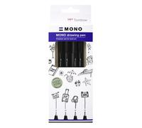 Tombow ws-efl-h-b-4p rotulador de punta fina fuerte negro 4 pieza(s)