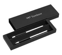 Tombow - Zoom 707 | Estuche con Bolígrafo y Portaminas Elegante en Caja de Regalo - Cuerpo Blanco Ultra-Fino y Grip Negro