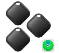 Tomedeks 3 Pièces Air Tag Smart Tracker, Buscador de Objetos Bluetooth Funciona con Buscar Apple, Localizador para Llaves, Maletas, Equipaje, Batería Reemplazable (Negro)