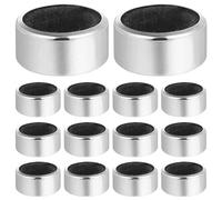 TOMETURE 16 unidades de anillos antigoteo de acero inoxidable para botellas de vino, tapones antigoteo sencillos con fieltro de terciopelo, pequeños y prácticos utensilios para la cocina y el bar.