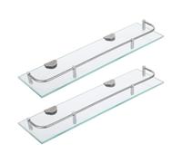 TOMETURE 2 estantes flotantes de Vidrio para Pared, estantes de Almacenamiento para artículos de tocador y difusores de Aroma, Soporte de exhibición Rectangular Transparente para baño, Sala de