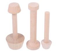 TOMETURE 3 Moldes de Madera Ecológicos sin Olor para Tartaletas de Apisonador Doble Cara para Repostería Casera y Fiestas