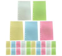 TOMETURE 5 hojas de papel rayado de colores tamaño A5-14,2 x 21 cm (5,6" x 8,3"), 5 colores, perforadas con 6 agujeros, hojas sueltas para agendas, cuadernos, diarios y apuntes de estudio,