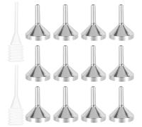 TOMETURE Mini Embudos de Laboratorio Pack de 10 Unidades con Gotero Incluido para Llenar Botellas Pequeñas con Precisión, Fabricados en Alumina y Plástico, Fáciles de Limpiar con Gotero