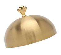 TOMETURE Tapa de Cúpula de Acero Inoxidable Dorado para Carne, 20 CM | Acabado Liso, Borde Suave y Asa Superior, Servicio de Mesa y Bbq, Protege Alimentos