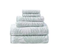 Tommy Bahama 100% algodón de Rizo, Certificado Oeko-Tex, súper Suave y Absorbente, Peso Medio, Verde Salvia de Palma Lago/Blanco, 6 Piezas