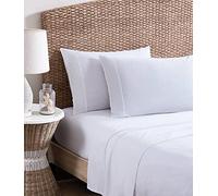 Tommy Bahama Colección Orgánica | Juego de sábanas - 100% algodón, Certificado Gots orgánico, Ultra Suave y Transpirable, suaviza con Cada Lavado, Queen, Blanco