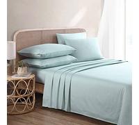 Tommy Bahama - Juego de sábanas King, Juego de 6 Piezas, Lujoso Juego de Cama Rico en satén y algodón, decoración Tropical para el hogar con Fundas de Almohada adicionales (Turquesa Maciza, King)