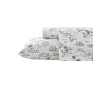 Tommy Bahama - Juego de sábanas tamaño King, Juego de Ropa de Cama de percal de algodón, Fresco y Fresco, Elegante decoración para el hogar (Koya Bay Grey, King)