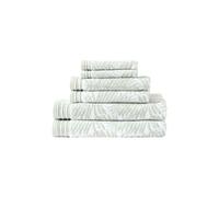 Tommy Bahama - Juego de Toallas, artículos Esenciales de baño lujosamente Suaves y absorbentes, 100% Hilo de algodón, Certificado Oeko-Tex (Verde Palmeras lineales, 6 Piezas)