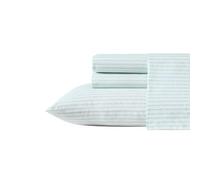 Tommy Bahama - Sábanas de percal de algodón, Muy Suaves, Certificado Oeko-Tex, King, Turquesa Estampado (Cool Beach Stripe Turquoise)
