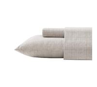 Tommy Bahama - Sábanas King, Juego de Ropa de Cama de algodón percal Lavado, decoración de Dormitorio Suave y Transpirable con Bolsillos Profundos (Lino de Rafia, Beige, King)