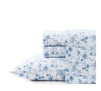 Tommy Bahama - Sábanas King, Juego de Ropa de Cama de percal de algodón súper Suave con Fundas de Almohada a Juego, crujiente y Fresco, Elementos Esenciales para la habitación Costera (Azul Surfside