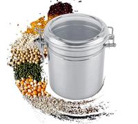 Tomotato Bote de Café de Acero Inoxidable, Recipiente Hermético para Conservar Alimentos con Tapa Transparente Sellado al Vacío para Café en Grano, Café Molido, Té, Azúcar (L-1450 ml)
