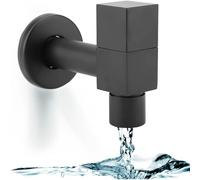 Tomotato Grifo de Agua Cuadrado de Cobre, G1/2 Balcón Lavadora Agua Grifo, Grifos de Lavabo Mopa de Filtro Multiusos Grifo de Fregadero de Cocina