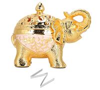 Tomotato Quemador de Incienso Soporte Elefante Dorado de Metal