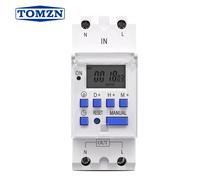 TOMZN AC 220V 230V 12V 24V 48V 16A Nuevo Tipo de Interruptor Horario Digital Programable Semanal de 7 Días Monofásico para Riel DIN con Relé Temporizador 12V AC DC
