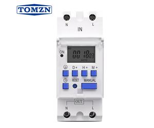 TOMZN AC 220V 230V 12V 24V 48V 16A Nuevo Tipo de Interruptor Horario Digital Programable Semanal de 7 Días Monofásico para Riel DIN con Relé Temporizador 12V AC DC