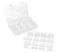TONGIHS 2Pzs Caja Clasificadora Transparente,para Cuentas,Transparente | 12 compartimentos,Plástico,Resistente,Transparente,Ligero,Fácil de transportar,con separadores móviles,para Dormitorios