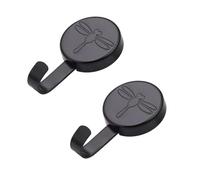 TONGNENGLIU Ganchos magnéticos fuertes para puerta de metal, nevera, lavadora, barbacoa, parrilla, caja de herramientas, imanes para colgar cocina, taquilla, aula, crucero, cabinas (negro, 2 piezas)
