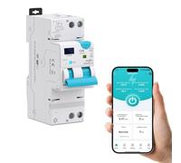 TONGOU Interruptor diferencial Superinmunizado WIFI/TUYA App， Auto Rearmable Disyuntor 1P+N，Rearme Automatico con Sobrecorriente y Fugas 1-40 A, 30-100 mA ajustable ，Clase AC 6Ka Carril Din RCBO