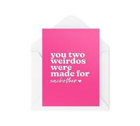 Tongue in Peach Divertidas tarjetas de boda para marido y esposa - You Two Weirdos Were Made For Eachother - Divertidas tarjetas de aniversario - Tarjetas de felicitación - CBH1809