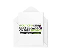 Tongue in Peach Divertidas tarjetas de cumpleaños - 4 de 5 hombres - Tarjeta grosera - Tarjetas de marido novio - Tarjetas de bromas para él tarjetas descaradas - CBH1604