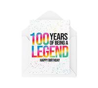 Tongue in Peach Divertidas tarjetas de cumpleaños de hito | Tarjeta de 100 años de ser una leyenda | Para ella Bestie cumpleaños bromas broma amigo hijo hija | CBH1041