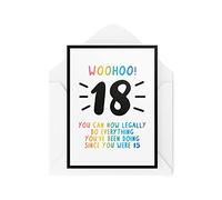 Tongue in Peach Divertidas tarjetas de cumpleaños número 18 | Tarjeta con texto en inglés You Can Now Legally Do Things, para él, ella, broma, novedad, 18, adolescente, amigo, hijo, hija, CBH621,