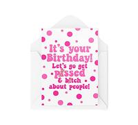 Tongue in Peach Divertidas tarjetas de felicitación de novedad | It's Your Birthday Let's Go Get Drunk | Cumpleaños Hermana Mamá Madre Mejor Amiga | Bromas Bromas Divertidas | CBH1335
